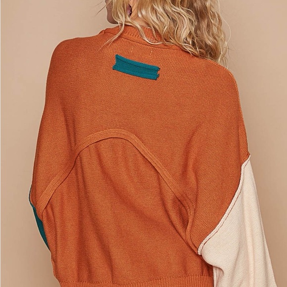 POL Color Block Roll Hem Hacci Sweater - Picture 3 of 3